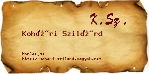 Kohári Szilárd névjegykártya